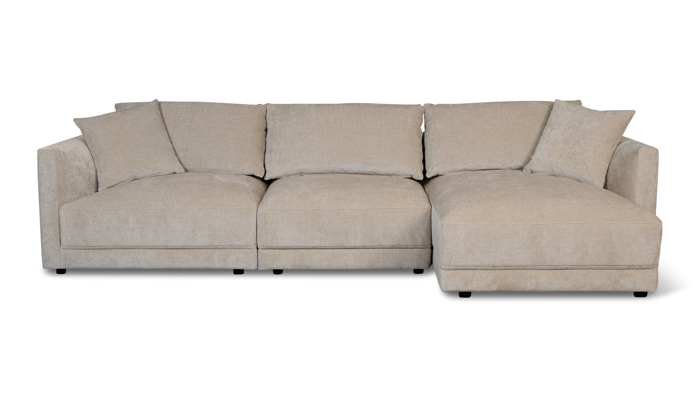 Soft Spot 3-Piece Modular Sectional Right, Cashew