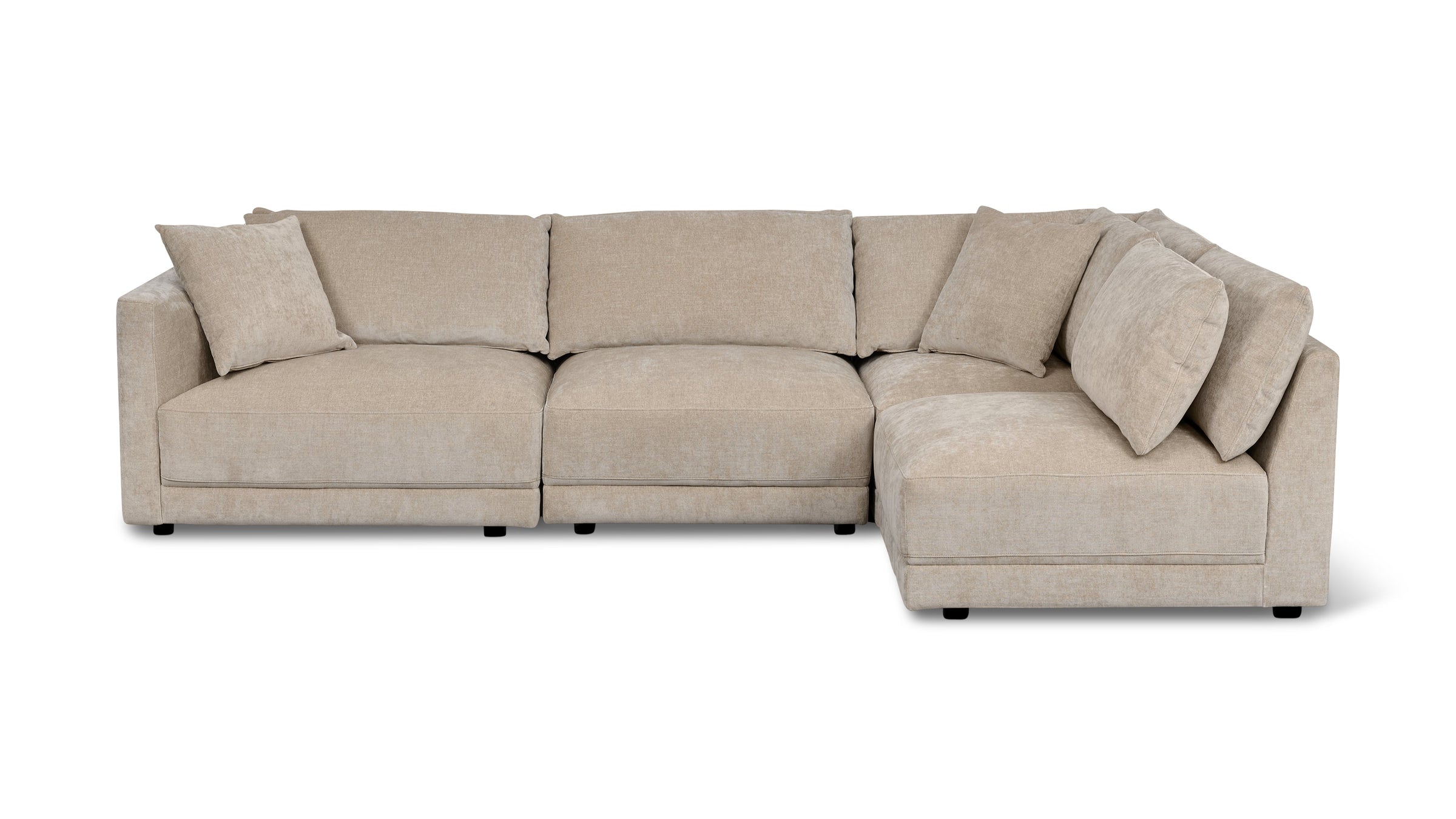 Soft Spot 4-Piece Modular Sectional Right, Cashew